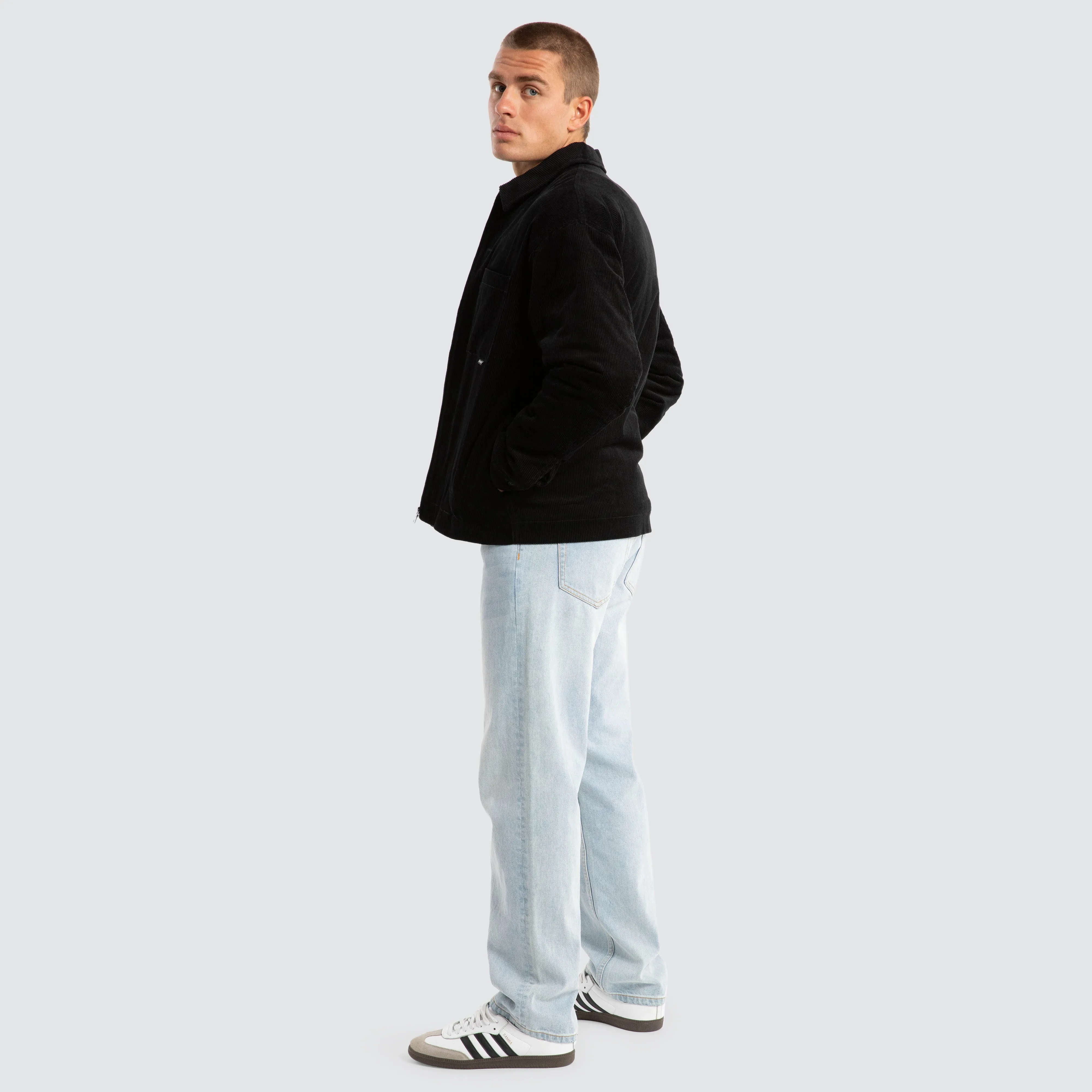 Merch Cord Quilt Lined Jacket Jet Black