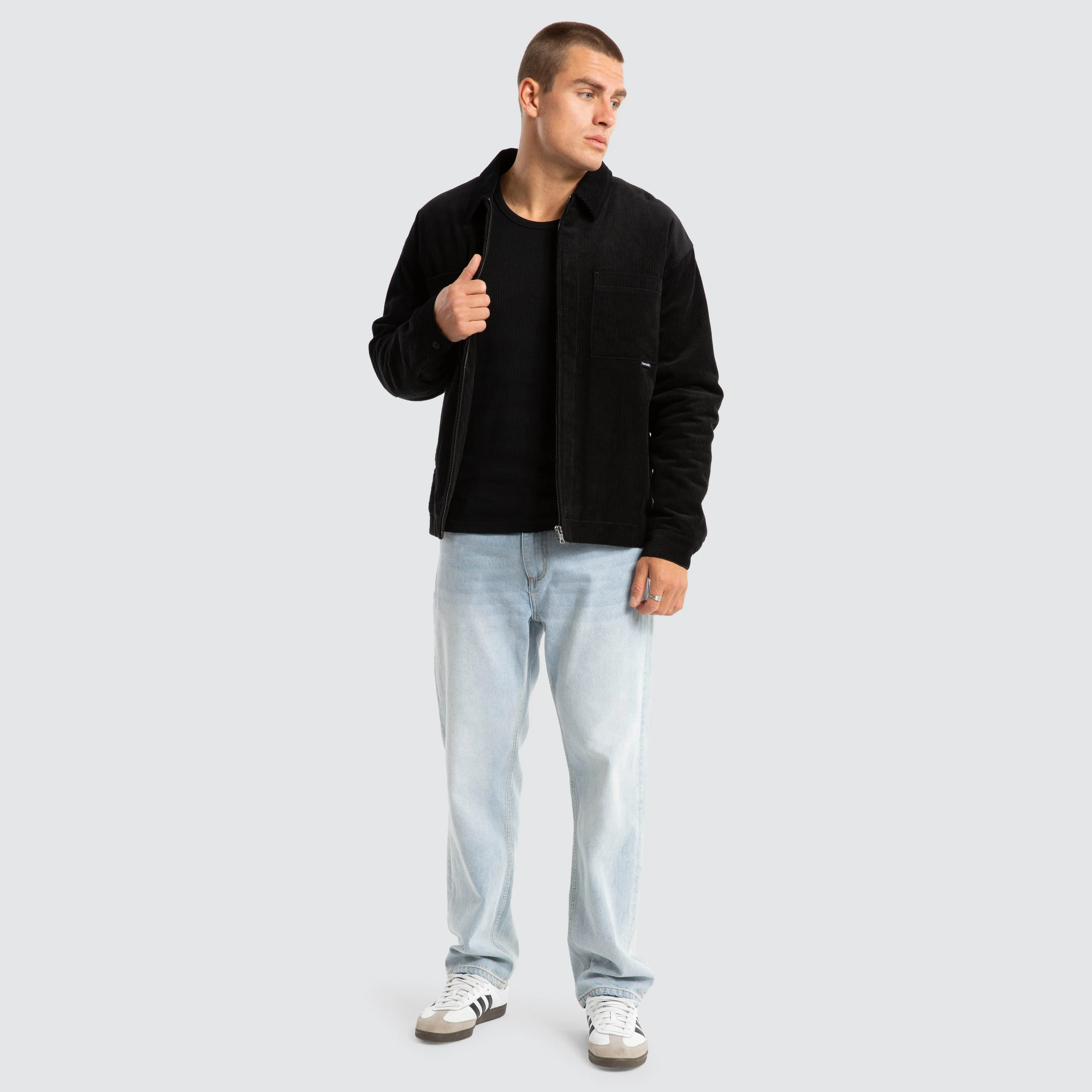 Merch Cord Quilt Lined Jacket Jet Black