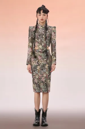 Mukzin | Embroidered Patchwork Buttons Jacket