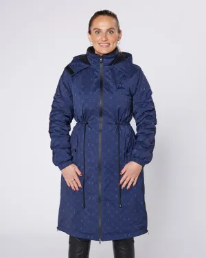 NEW DryStyle Waterproof Fleece Lined Coat - Navy Stirrup Print