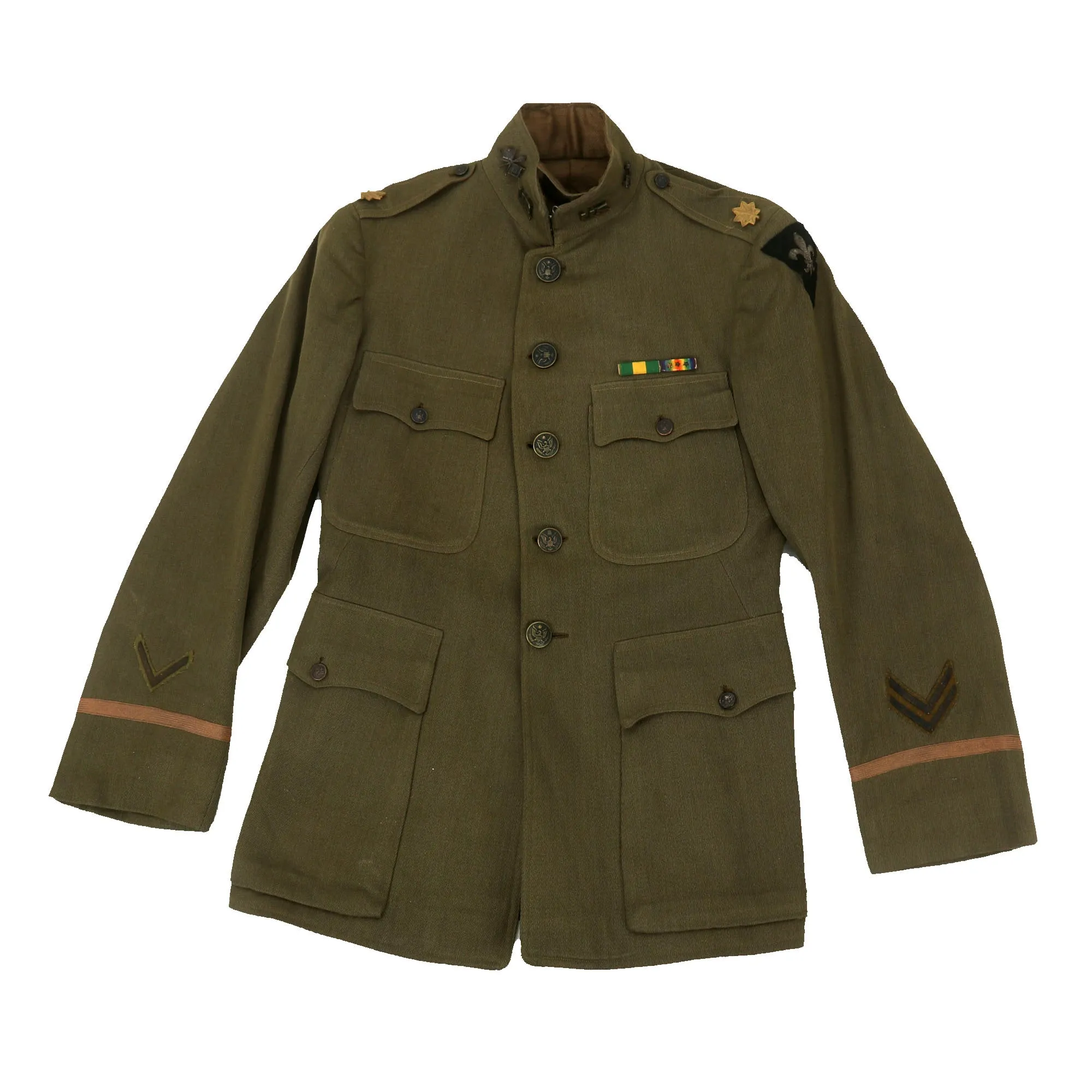 Original Identified WWI US District of Paris Signal Corps Major Officer’s Uniform - Wounded in Action