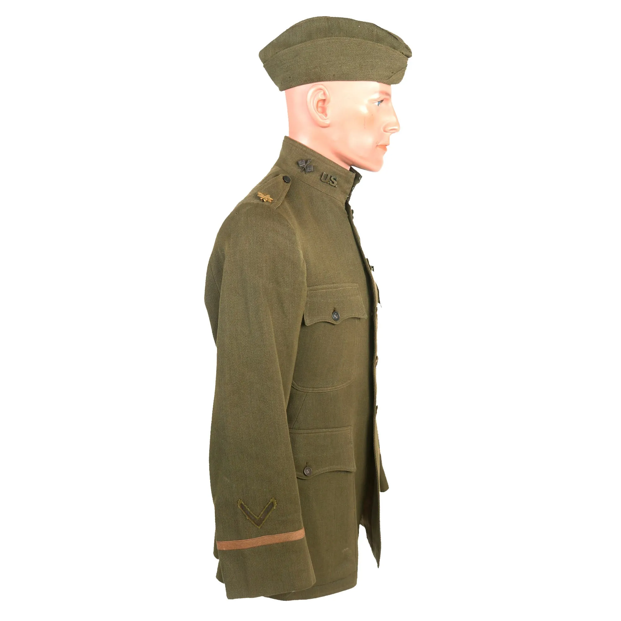 Original Identified WWI US District of Paris Signal Corps Major Officer’s Uniform - Wounded in Action