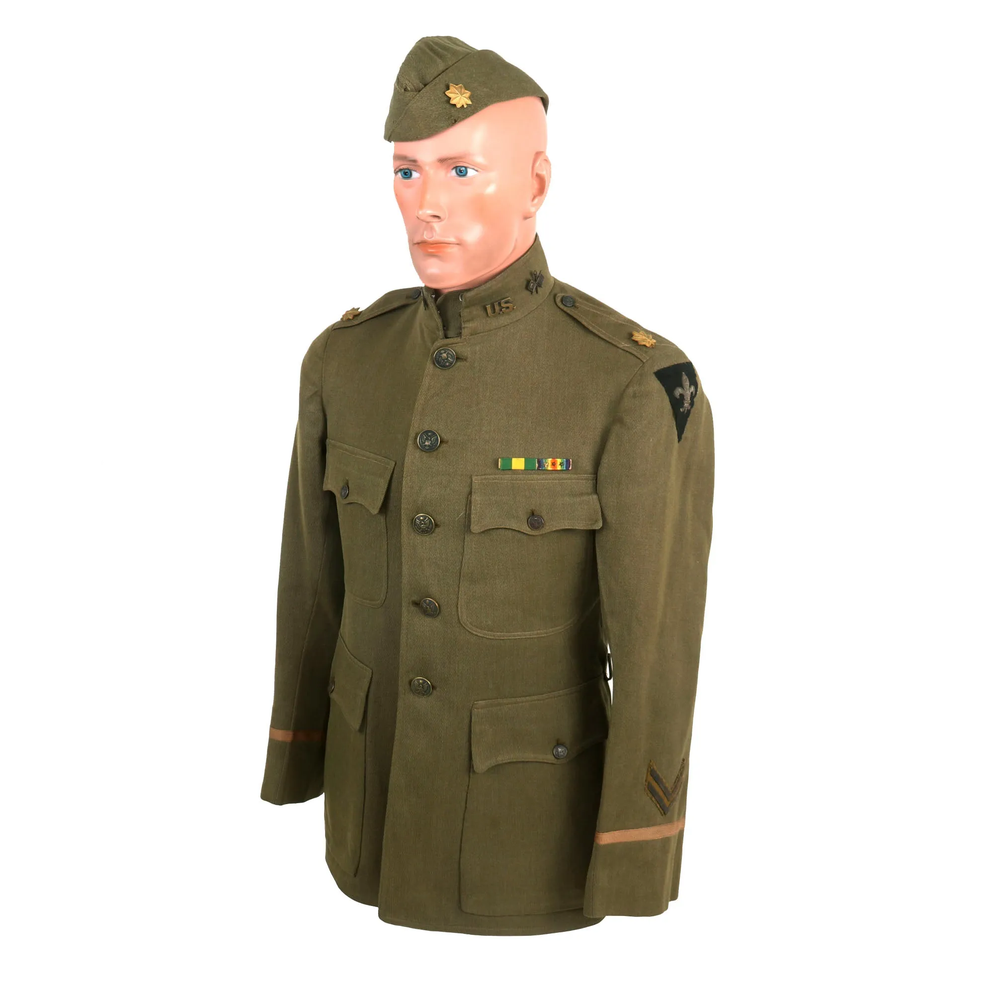 Original Identified WWI US District of Paris Signal Corps Major Officer’s Uniform - Wounded in Action