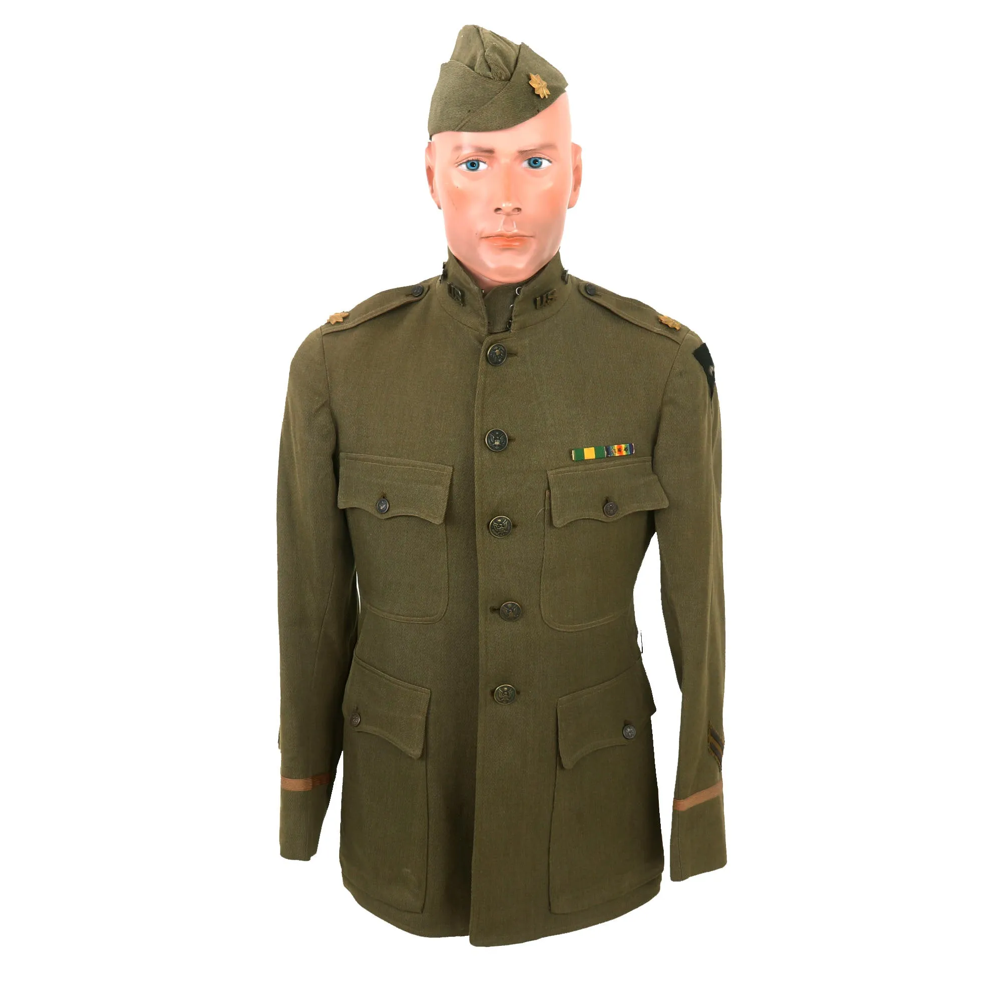Original Identified WWI US District of Paris Signal Corps Major Officer’s Uniform - Wounded in Action