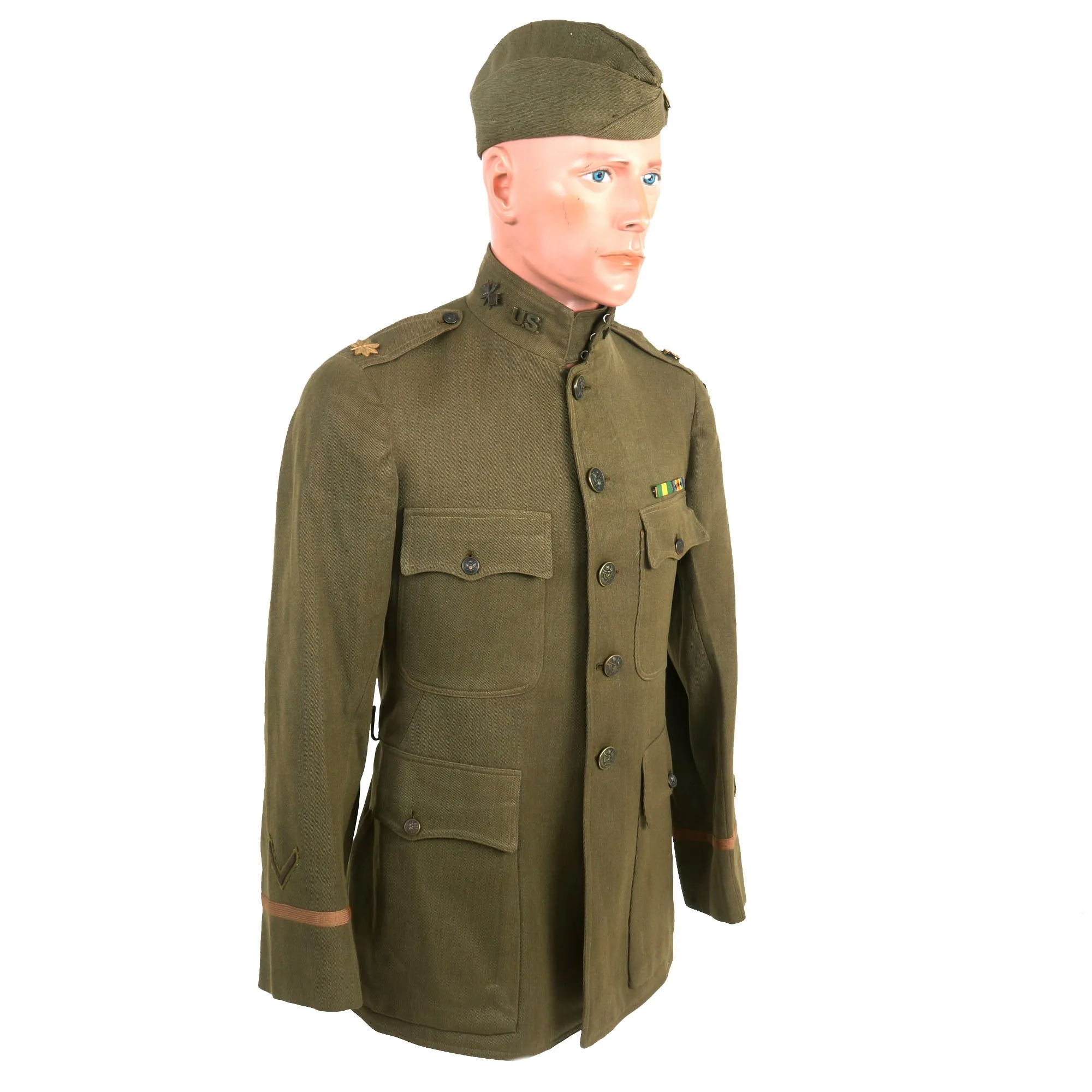 Original Identified WWI US District of Paris Signal Corps Major Officer’s Uniform - Wounded in Action