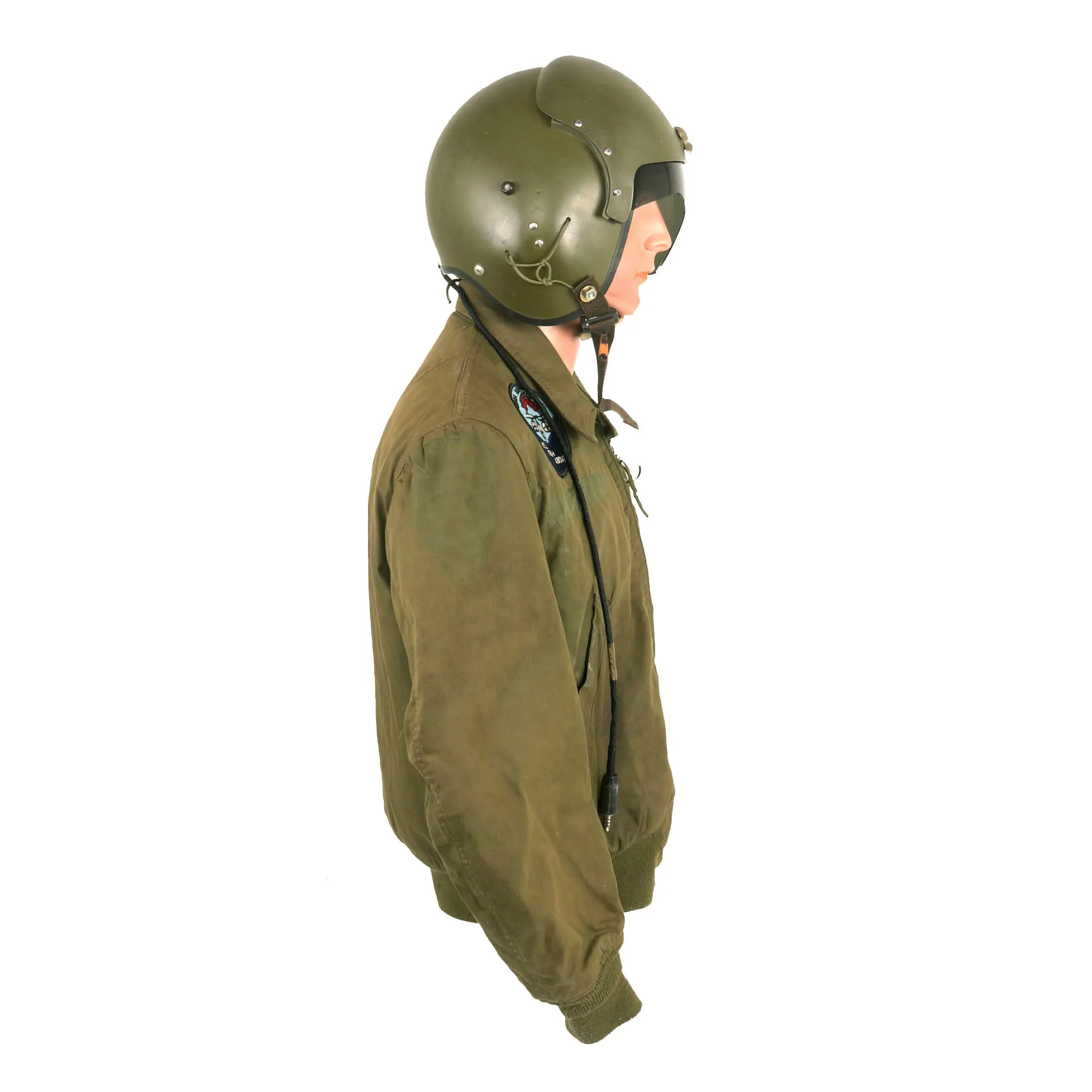 Original U.S. Vietnam War Cold Weather Flight Jacket, Flying Suit and APH-5 Helicopter Pilot Grouping - (3) Items