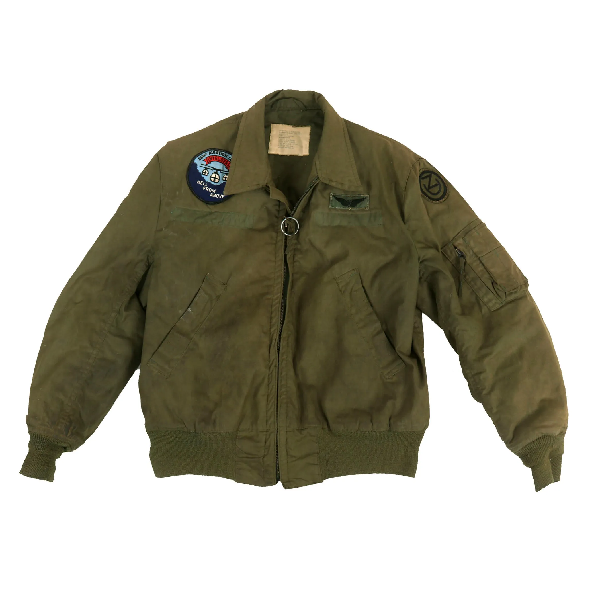 Original U.S. Vietnam War Cold Weather Flight Jacket, Flying Suit and APH-5 Helicopter Pilot Grouping - (3) Items