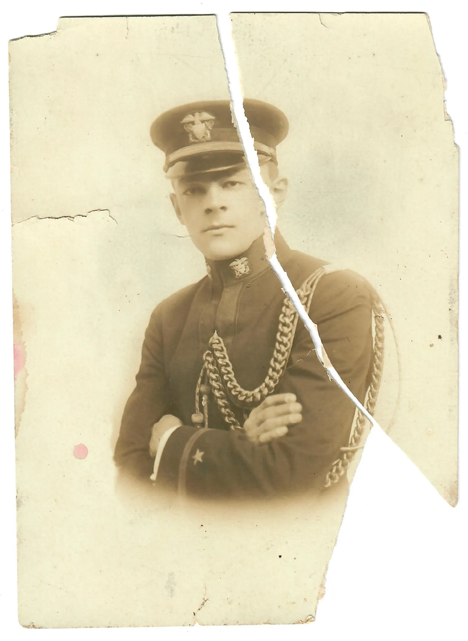 Original U.S. WWI Navy Named Naval Aviator M1895 Pattern Undress Jacket with Forage Cap and Photo - Dated 1918