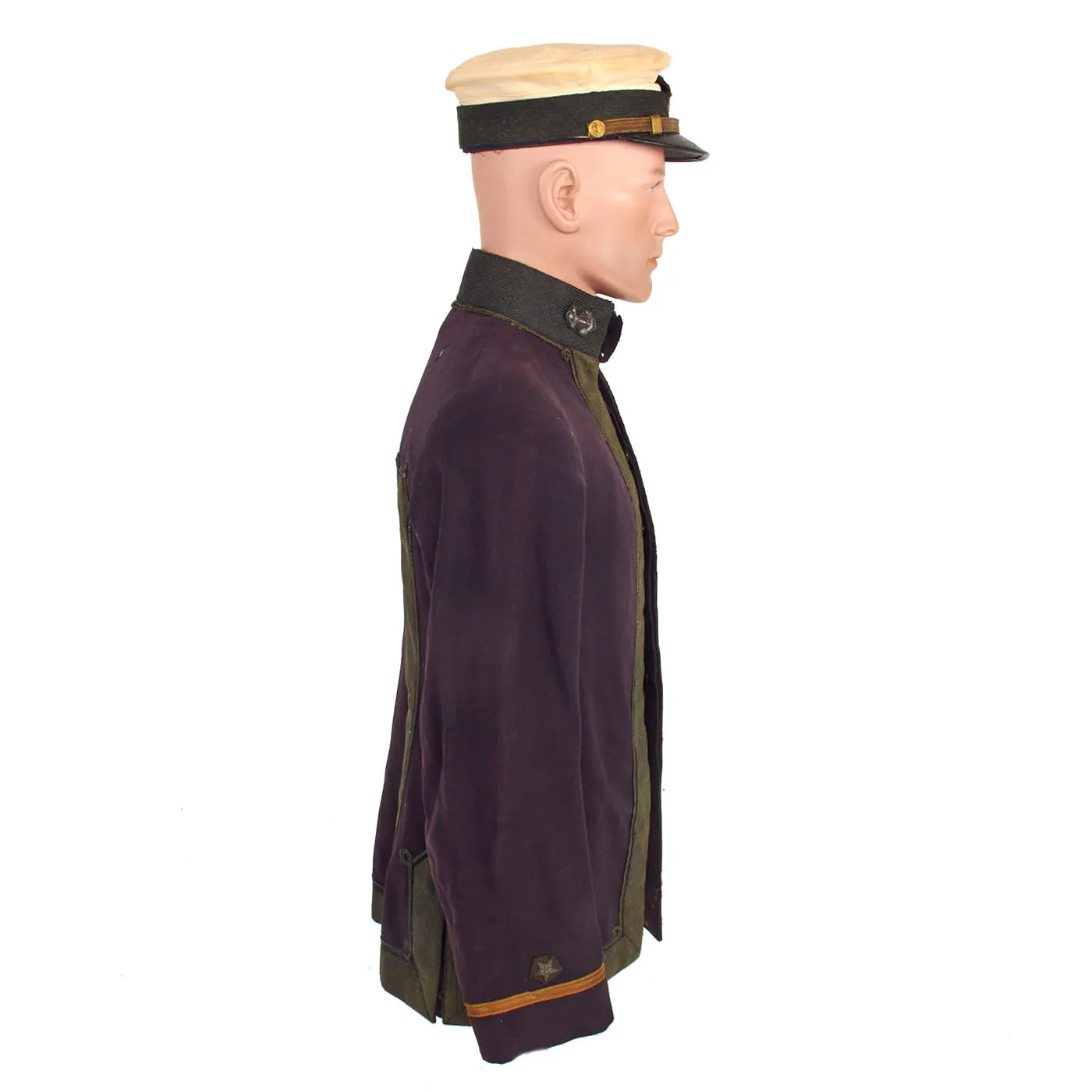 Original U.S. WWI Navy Named Naval Aviator M1895 Pattern Undress Jacket with Forage Cap and Photo - Dated 1918