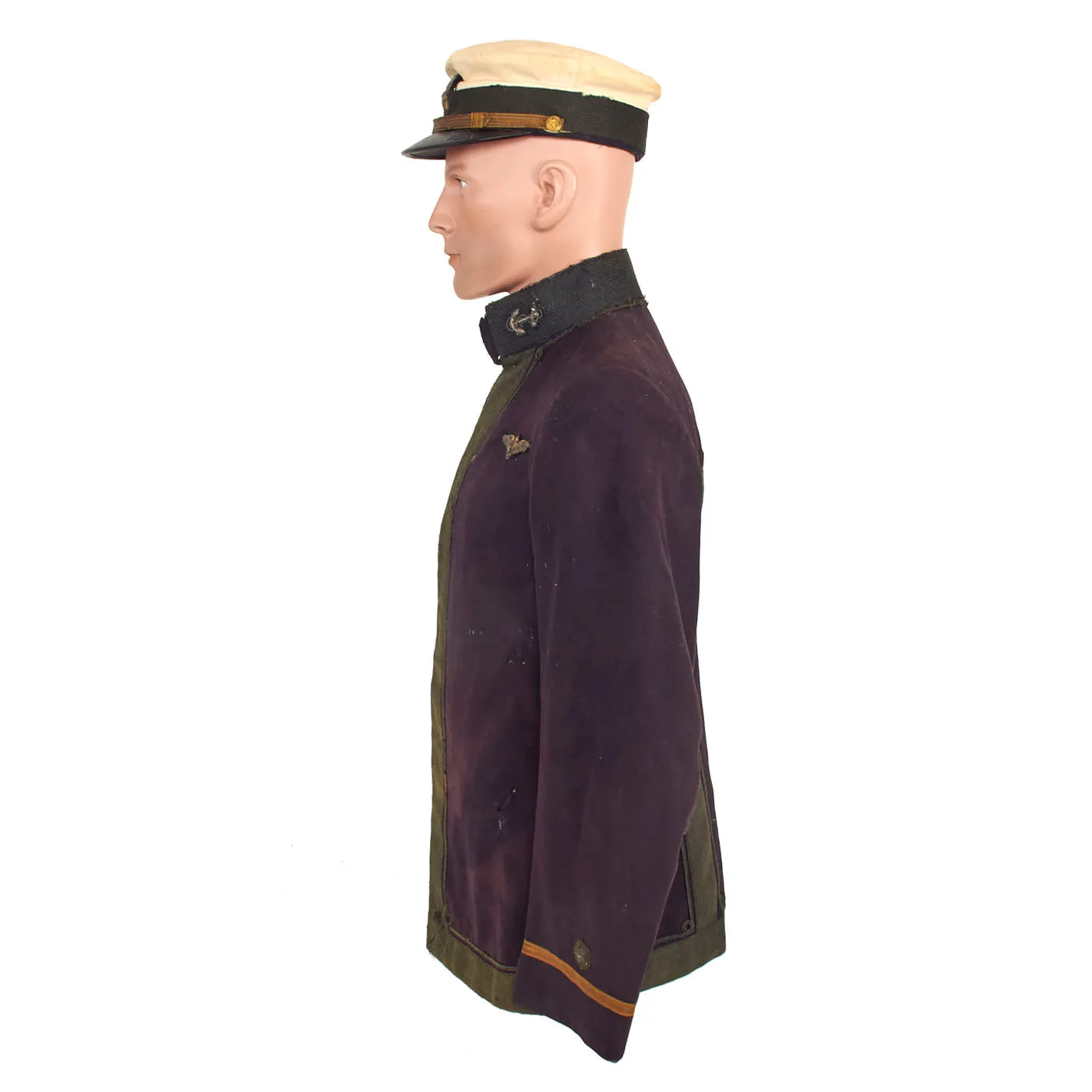 Original U.S. WWI Navy Named Naval Aviator M1895 Pattern Undress Jacket with Forage Cap and Photo - Dated 1918