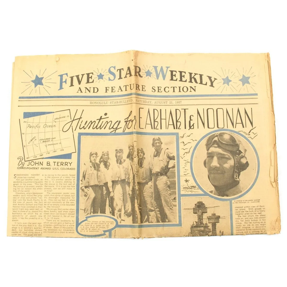 Original U.S. WWII 1937 Amelia Earhart Search Pilot Named Grouping