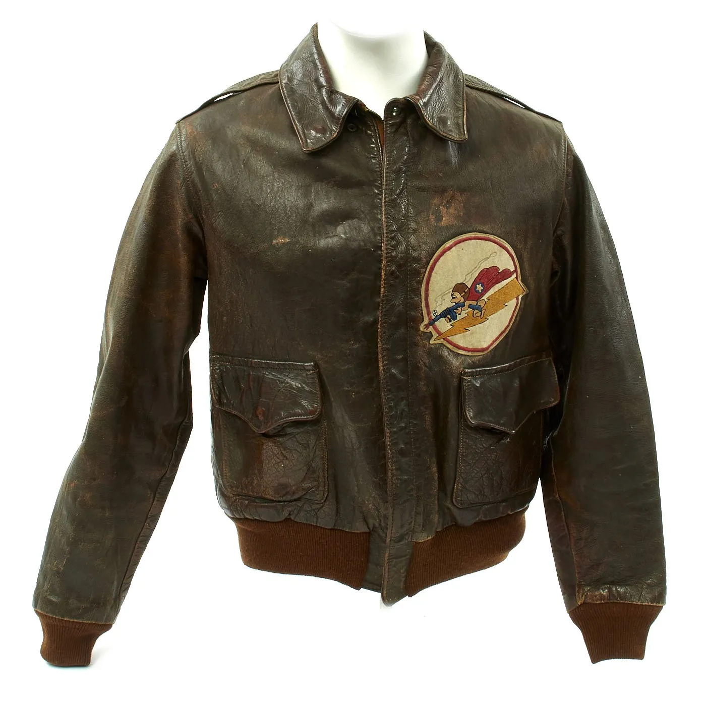 Original U.S. WWII 340th Fighter Squadron Named A-2 Flight Jacket