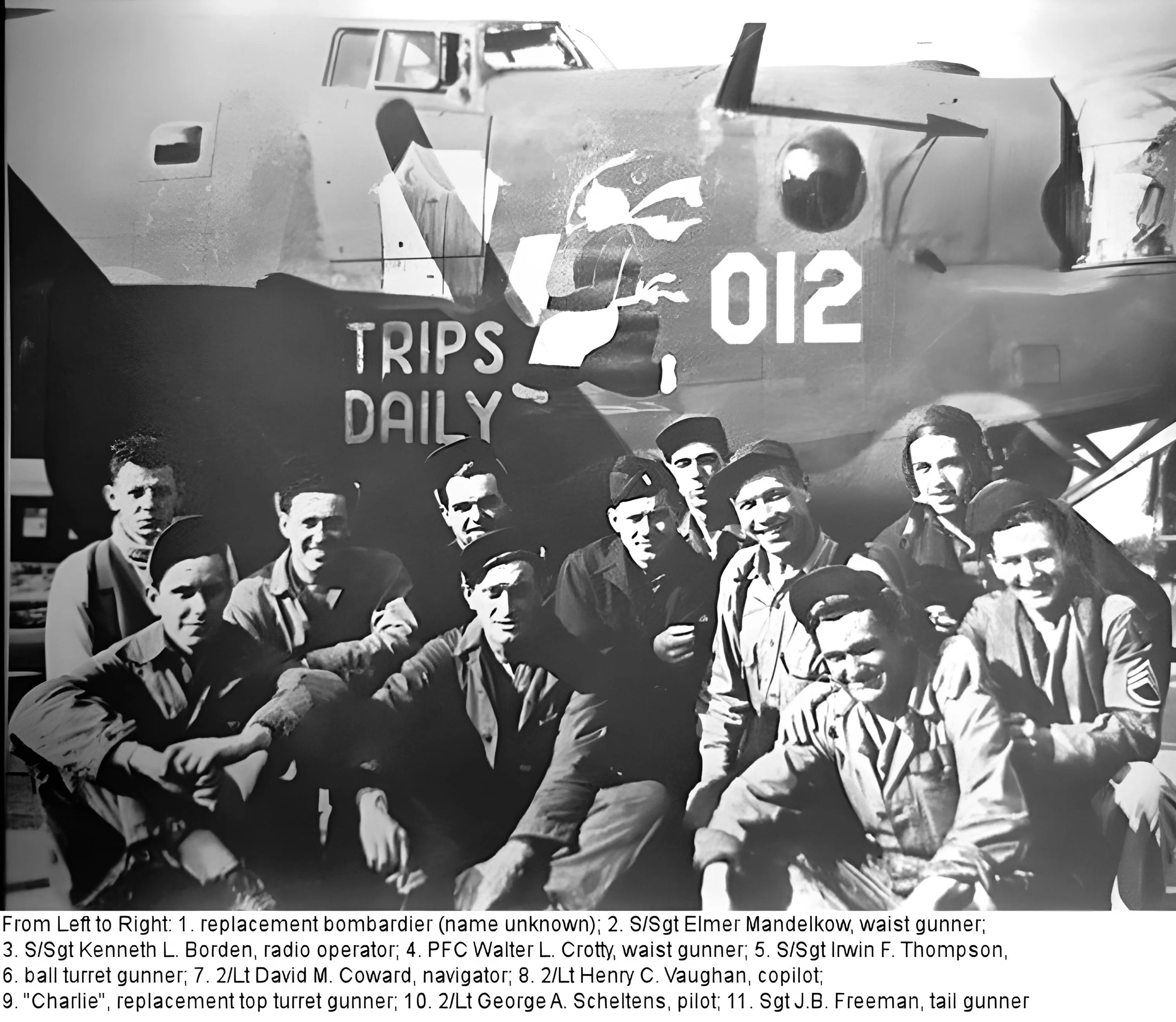 Original U.S. WWII 8th Air Force 392nd Bomb Group 577 Squadron B-24 “Trips Daily” Hand Painted A-2 Leather Flying Jacket