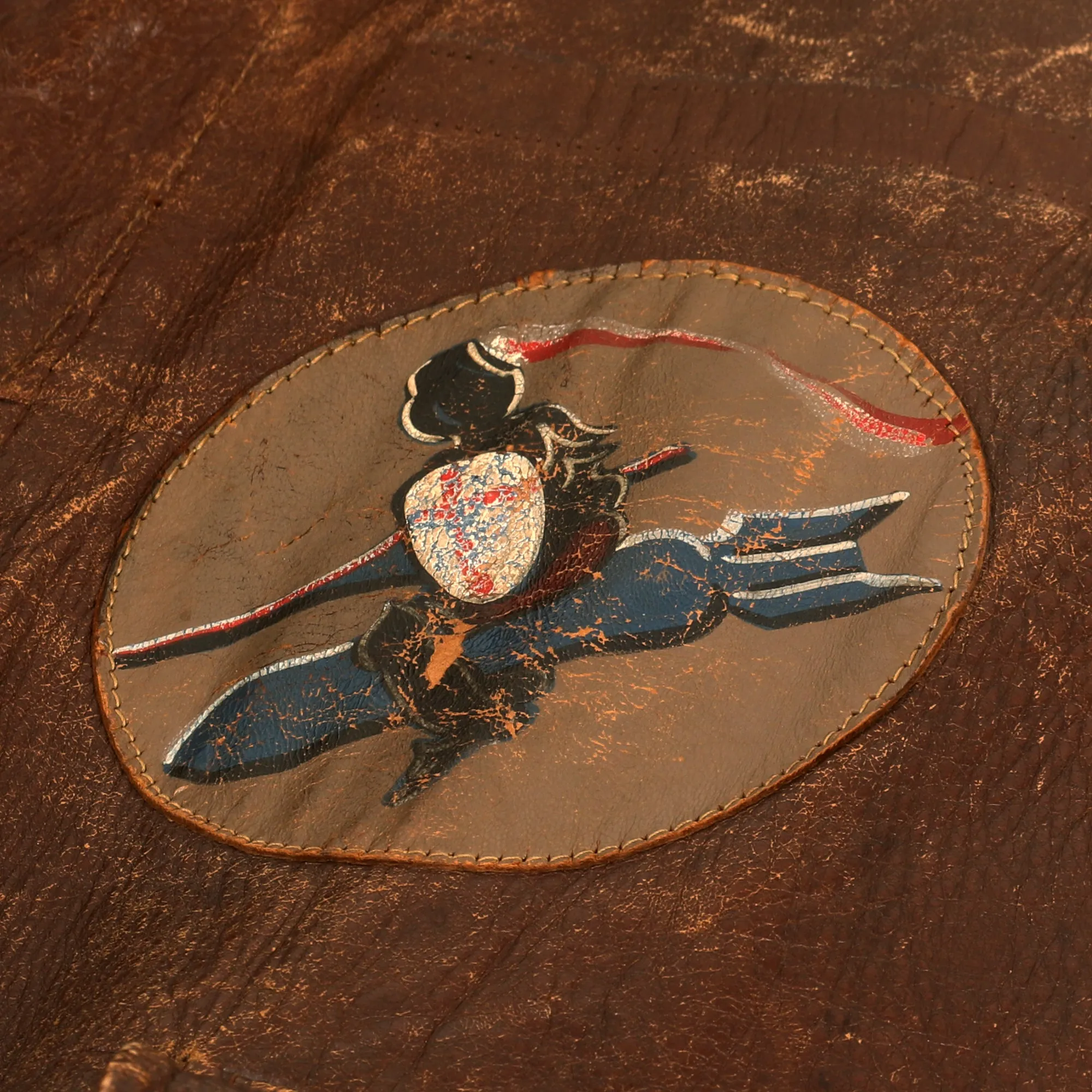Original U.S. WWII 8th Air Force 392nd Bomb Group 577 Squadron B-24 “Trips Daily” Hand Painted A-2 Leather Flying Jacket