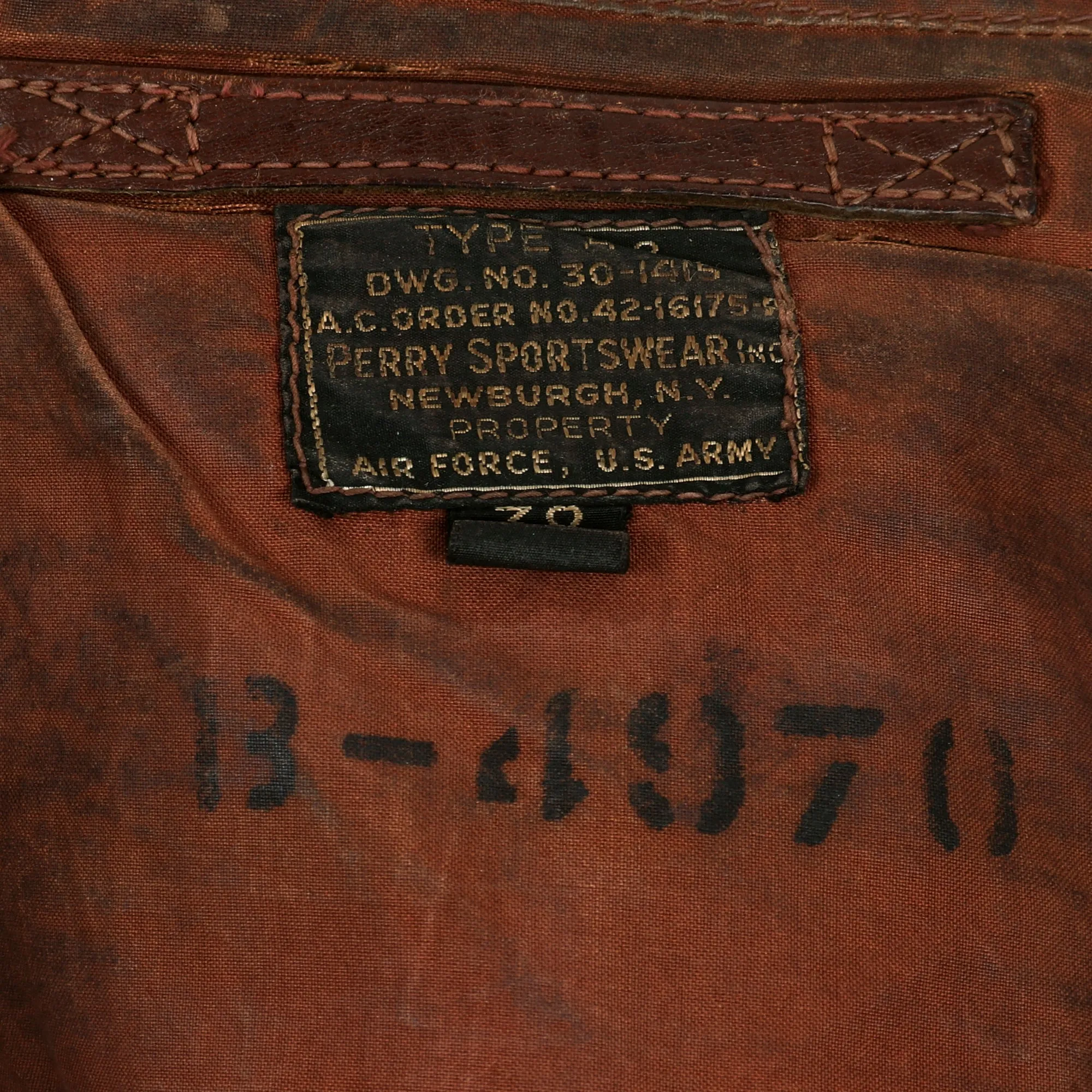 Original U.S. WWII 8th Air Force 392nd Bomb Group 577 Squadron B-24 “Trips Daily” Hand Painted A-2 Leather Flying Jacket