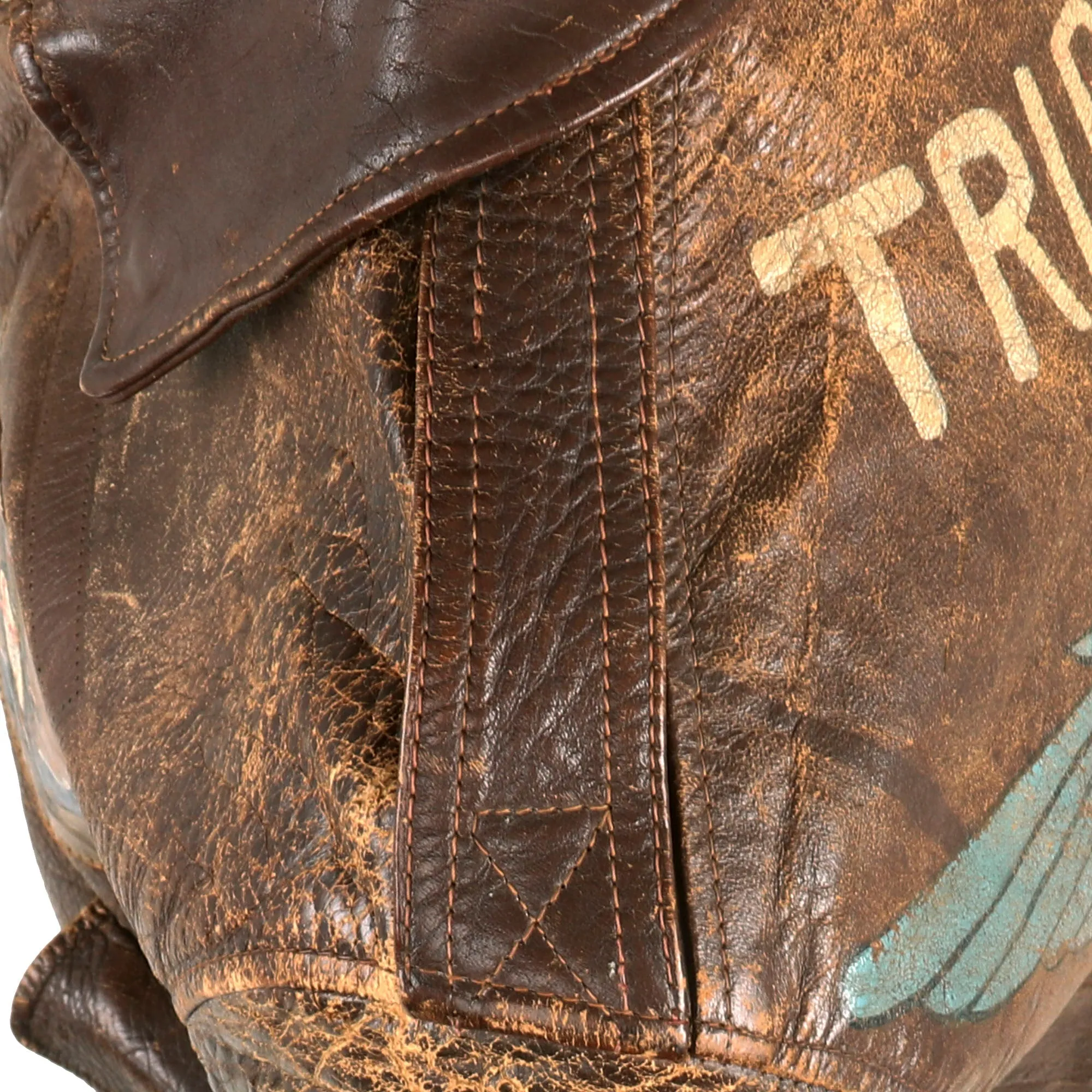 Original U.S. WWII 8th Air Force 392nd Bomb Group 577 Squadron B-24 “Trips Daily” Hand Painted A-2 Leather Flying Jacket