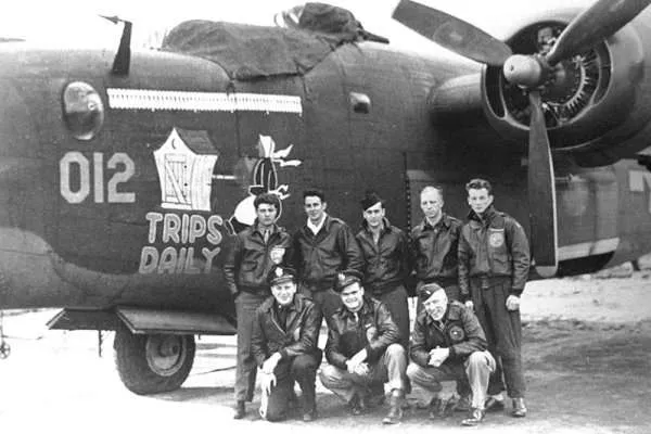 Original U.S. WWII 8th Air Force 392nd Bomb Group 577 Squadron B-24 “Trips Daily” Hand Painted A-2 Leather Flying Jacket