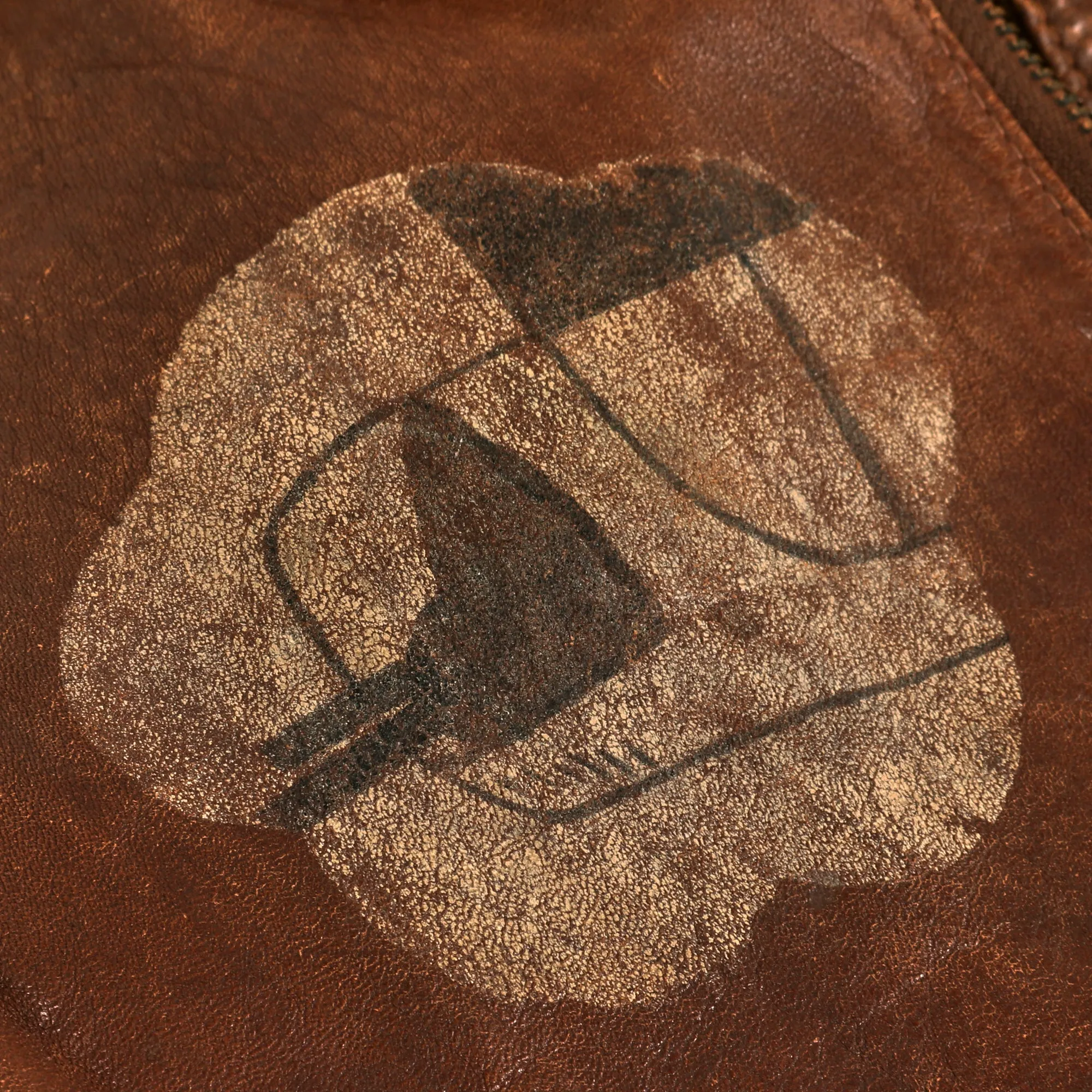 Original U.S. WWII 8th Air Force 392nd Bomb Group 577 Squadron B-24 “Trips Daily” Hand Painted A-2 Leather Flying Jacket