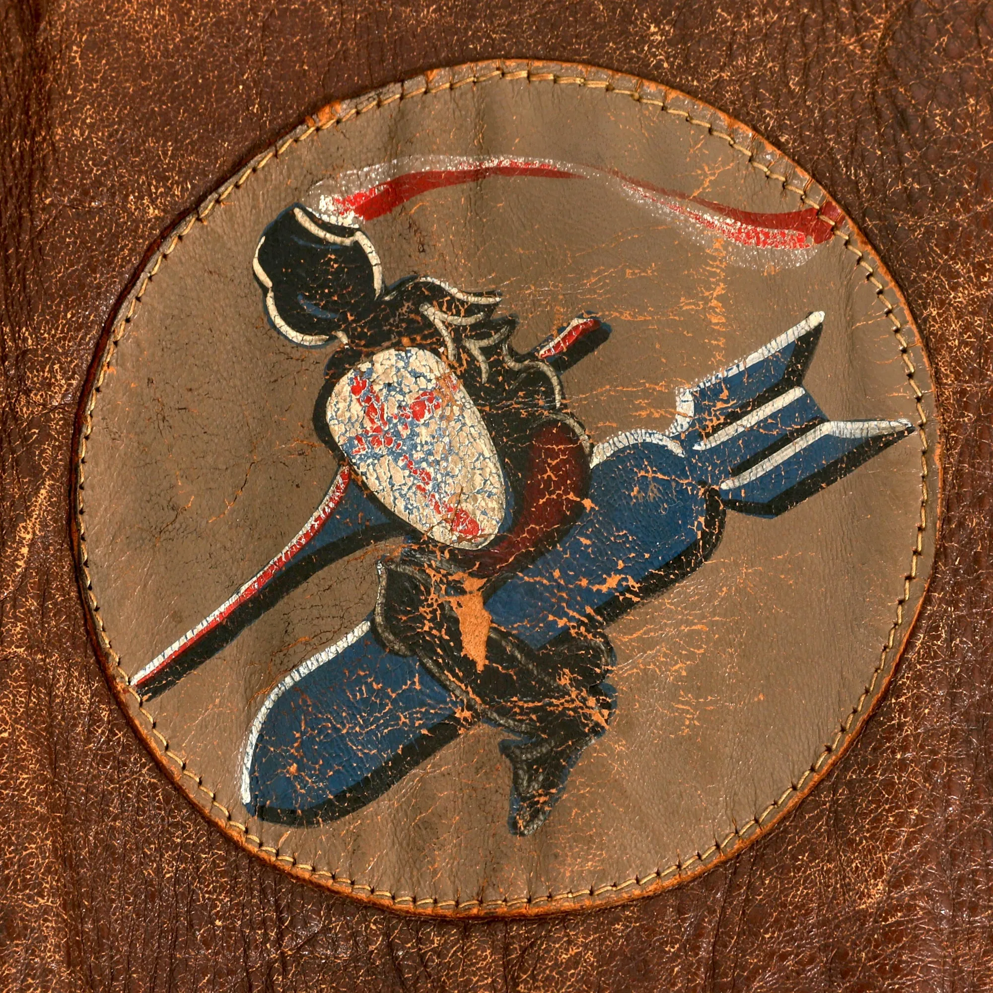 Original U.S. WWII 8th Air Force 392nd Bomb Group 577 Squadron B-24 “Trips Daily” Hand Painted A-2 Leather Flying Jacket