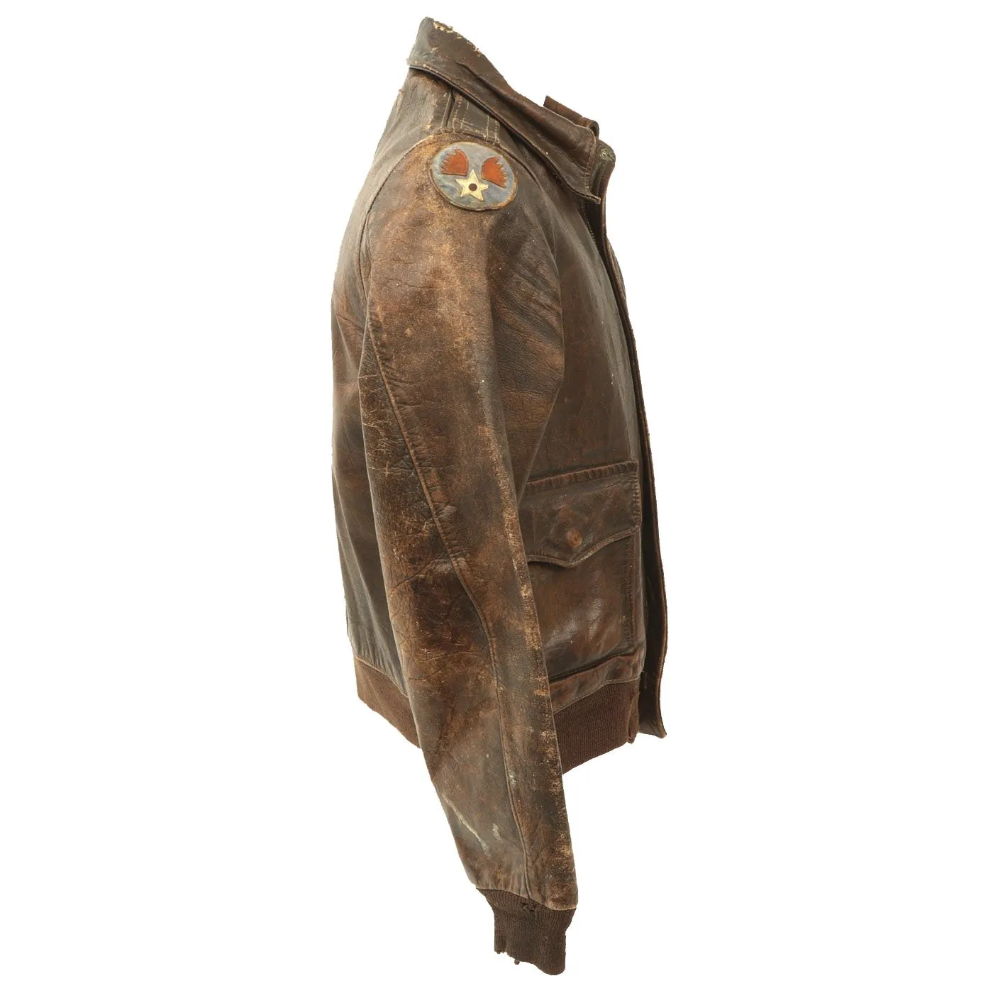 Original U.S. WWII A-2 Flight Jacket C-46 Pilot Nicholas Chritopulos - 4th Combat Cargo Group - 13th Combat Cargo Squadron