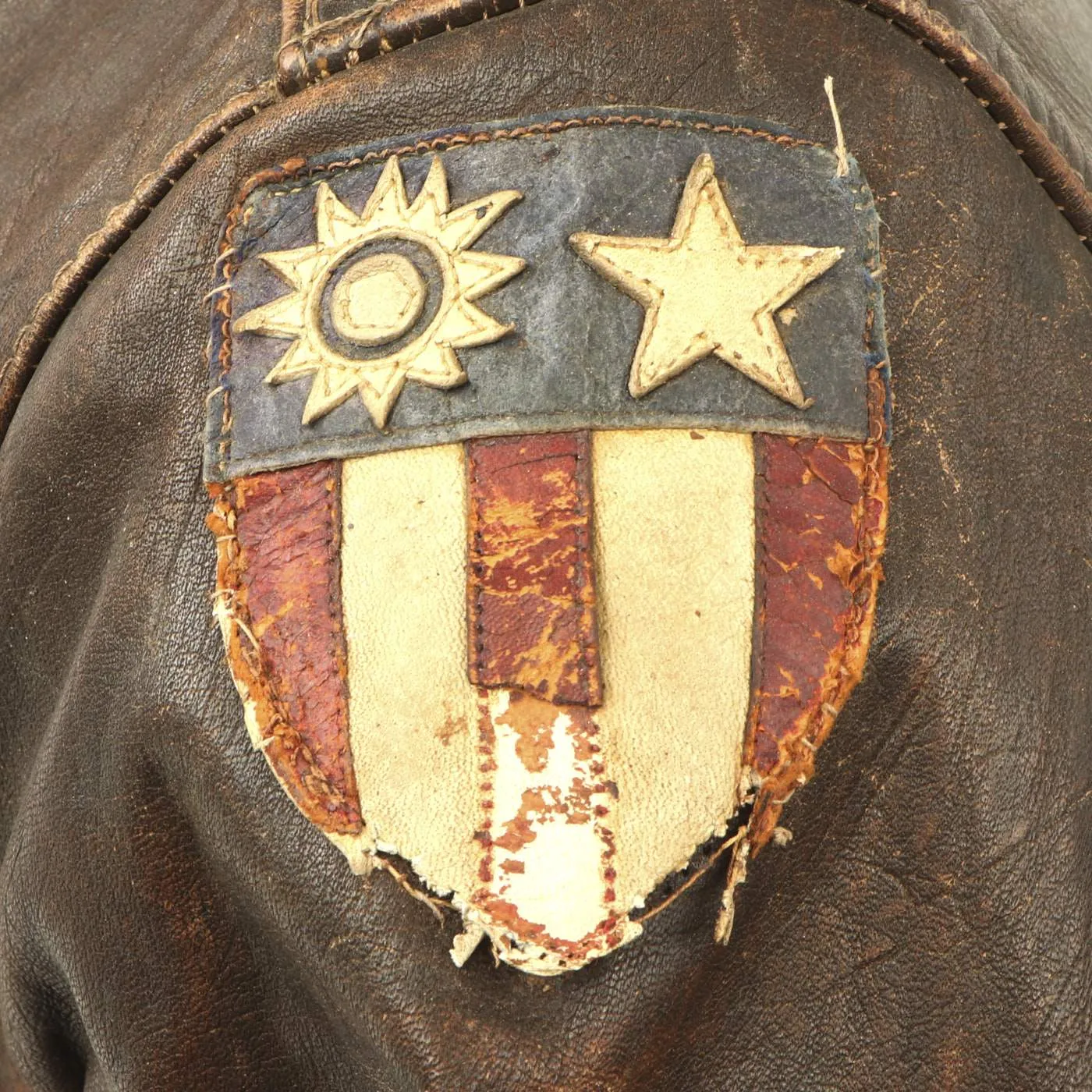 Original U.S. WWII A-2 Flight Jacket C-46 Pilot Nicholas Chritopulos - 4th Combat Cargo Group - 13th Combat Cargo Squadron