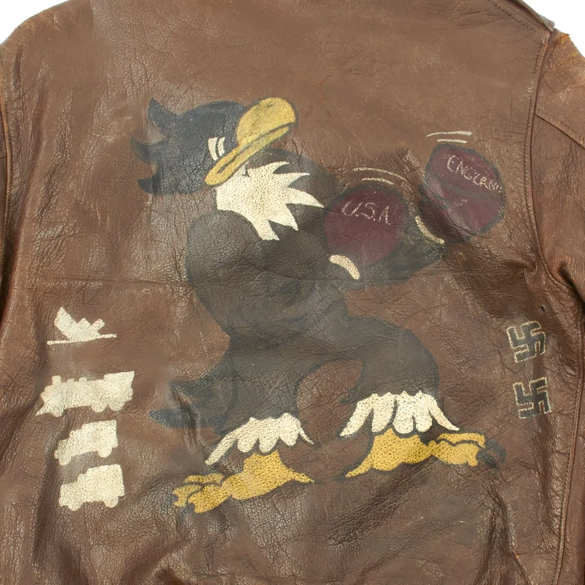 Original U.S. WWII and Korean War 334th Fighter Squadron A-2 Flight Jacket with Helmet