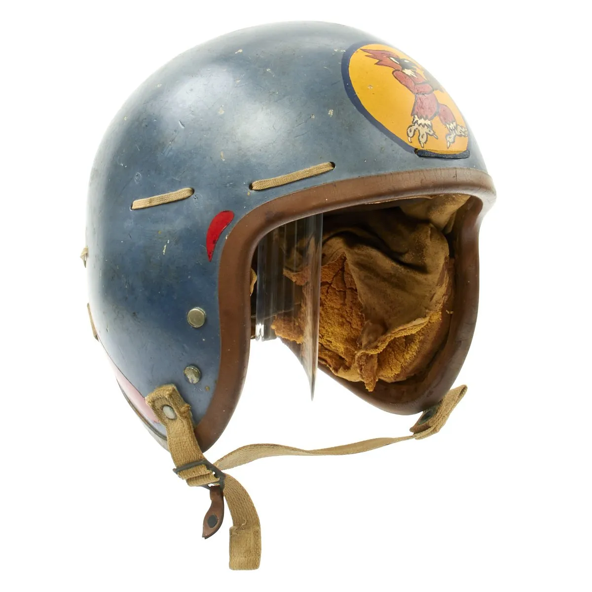 Original U.S. WWII and Korean War 334th Fighter Squadron A-2 Flight Jacket with Helmet