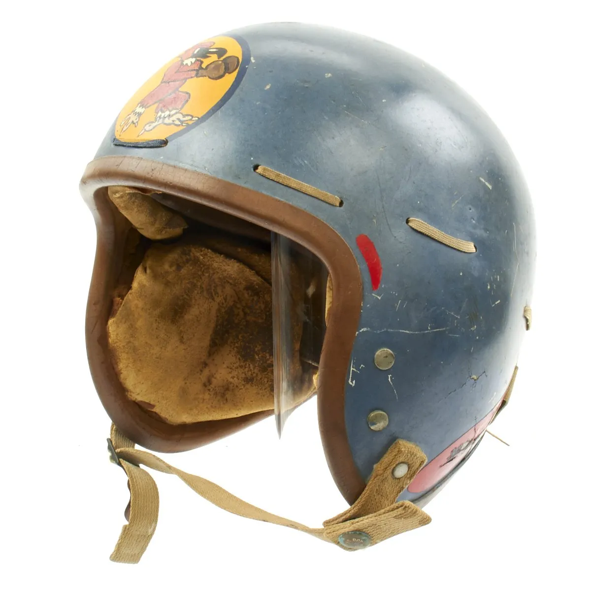 Original U.S. WWII and Korean War 334th Fighter Squadron A-2 Flight Jacket with Helmet