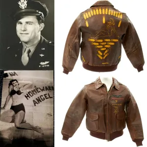 Original U.S WWII B-24 Homeward Angel Named 784th Bomb Squadron A-2 Flight Jacket