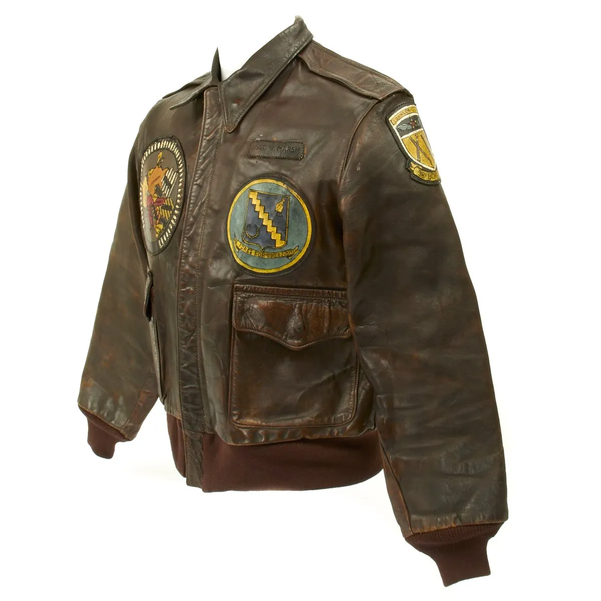 Original U.S. WWII B-24 Liberator 98th Bombardment Group Named A-2 Flight Jacket with Italian Theatre Patches
