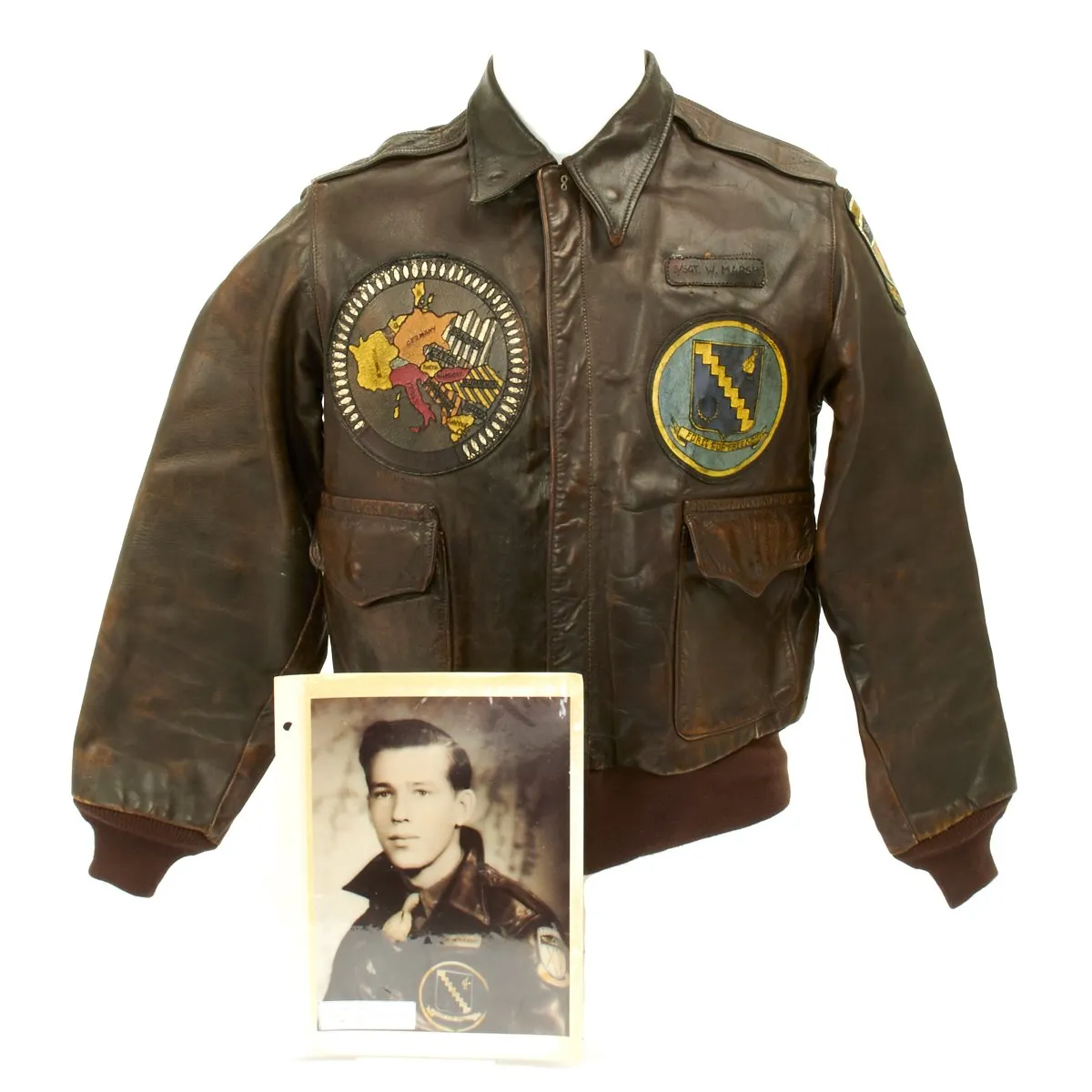 Original U.S. WWII B-24 Liberator 98th Bombardment Group Named A-2 Flight Jacket with Italian Theatre Patches