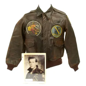 Original U.S. WWII B-24 Liberator 98th Bombardment Group Named A-2 Flight Jacket with Italian Theatre Patches
