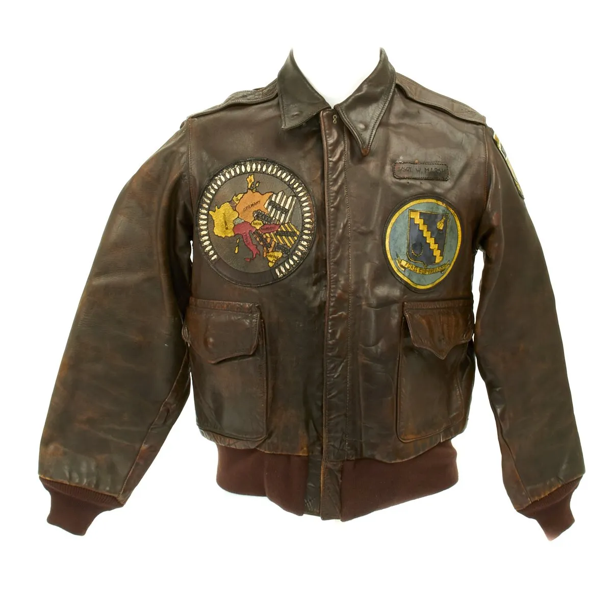 Original U.S. WWII B-24 Liberator 98th Bombardment Group Named A-2 Flight Jacket with Italian Theatre Patches