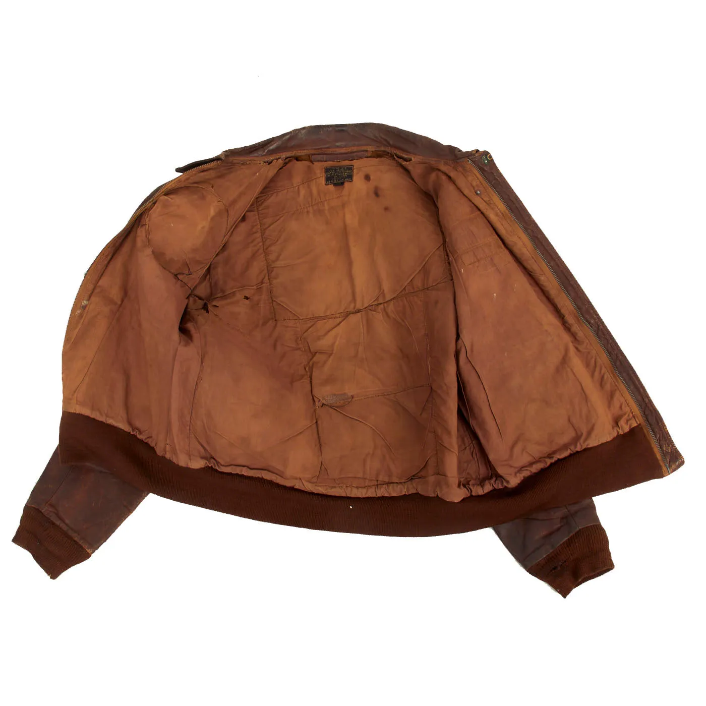 Original U.S. WWII Named 10th Air Force 436th Bombardment Squadron A-2 Flight Jacket - B-24 Liberator Pilot Theodore A. McConnell - 46 Missions