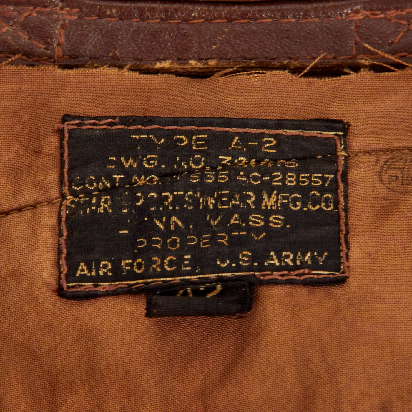 Original U.S. WWII Named 10th Air Force 436th Bombardment Squadron A-2 Flight Jacket - B-24 Liberator Pilot Theodore A. McConnell - 46 Missions