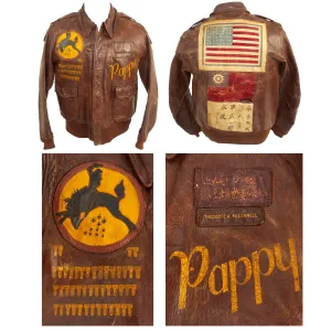 Original U.S. WWII Named 10th Air Force 436th Bombardment Squadron A-2 Flight Jacket - B-24 Liberator Pilot Theodore A. McConnell - 46 Missions