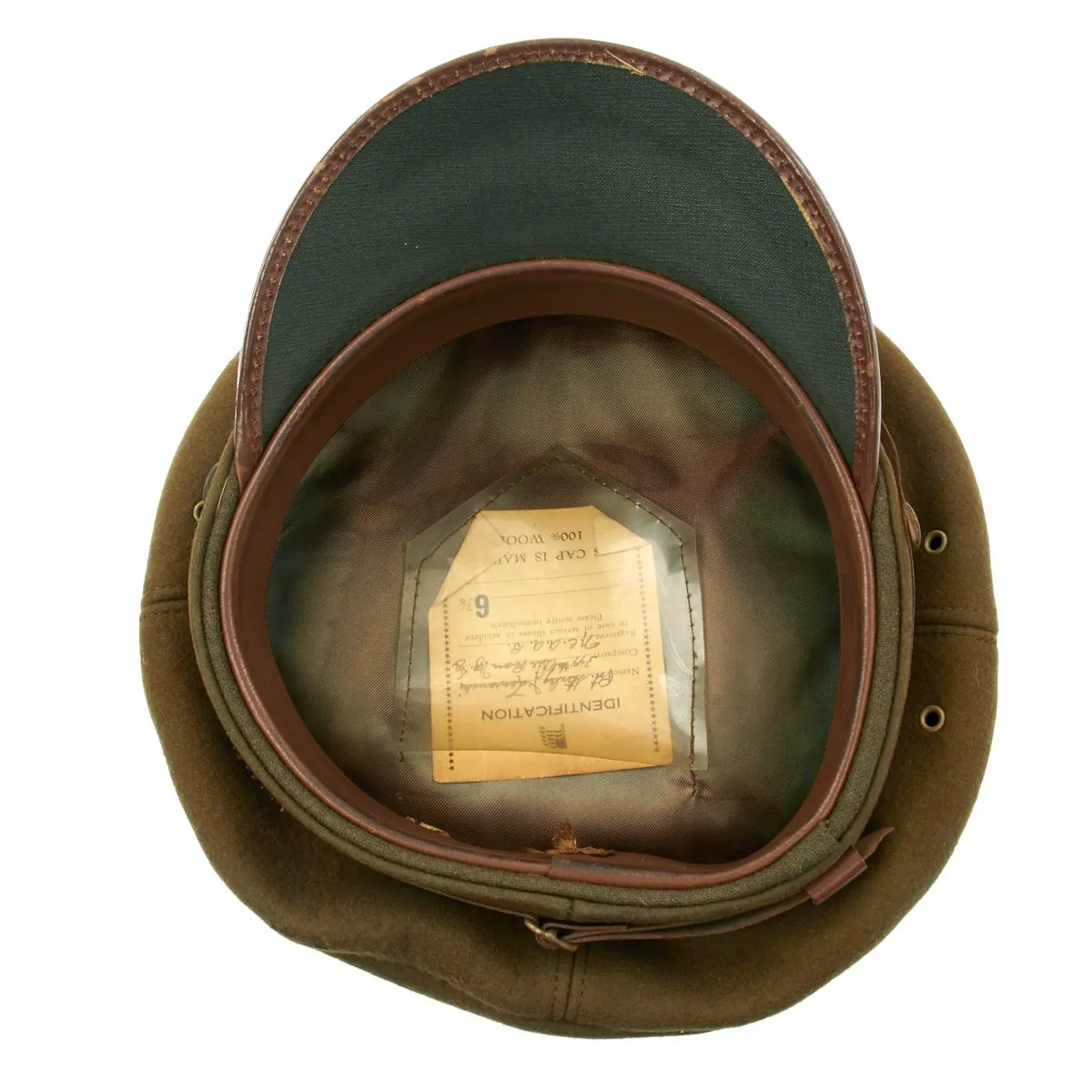 Original U.S. WWII Named 344th Fighter Squadron USAAF Crush Cap