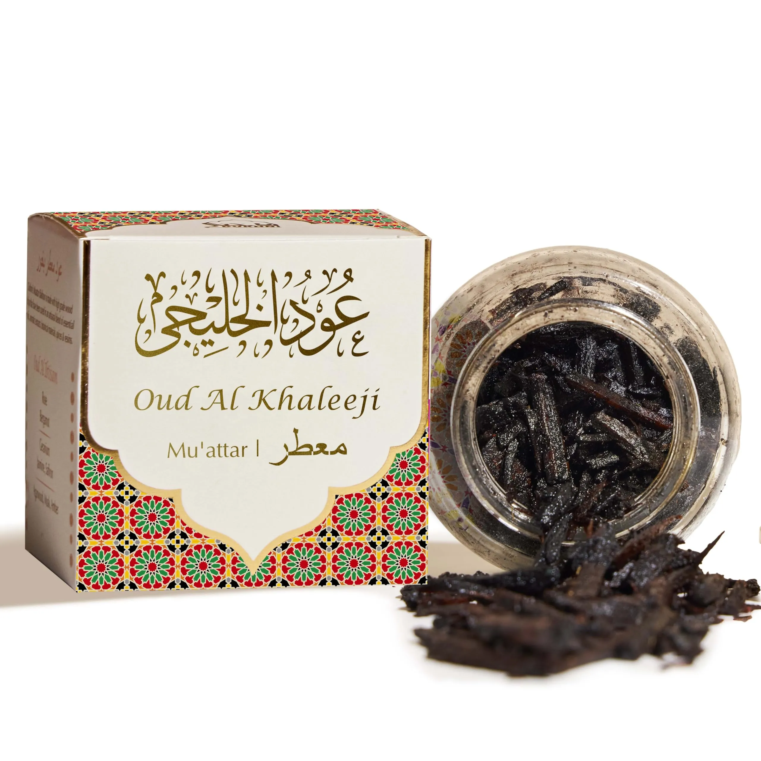Oud Al Khaleeji Muattar Bakhoor by Dukhni | 1 jar X 40 Grams | Arabic Bakhoor Incense | Aromatic Wood Chips | Deep Oud Blend | Perfect for Prayer Time | to Relax & Meditate