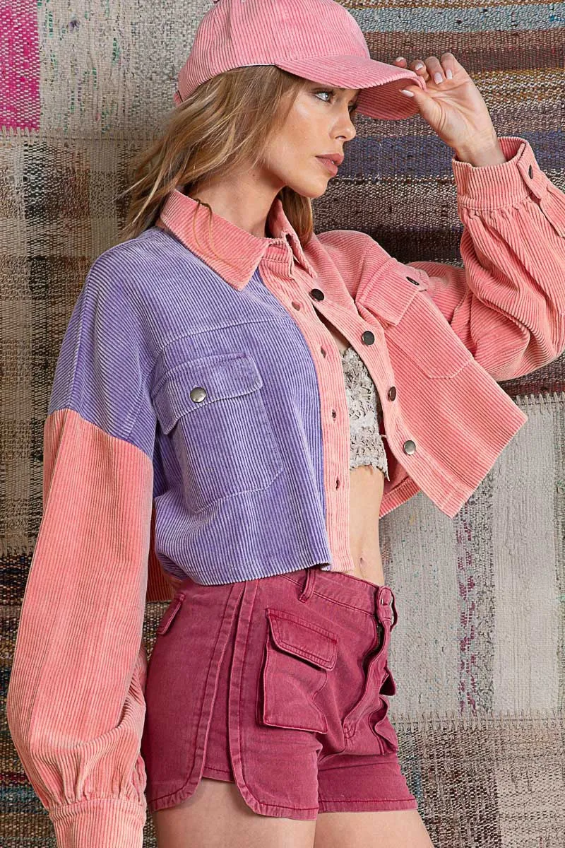 Pinky Purple Corduroy Jacket