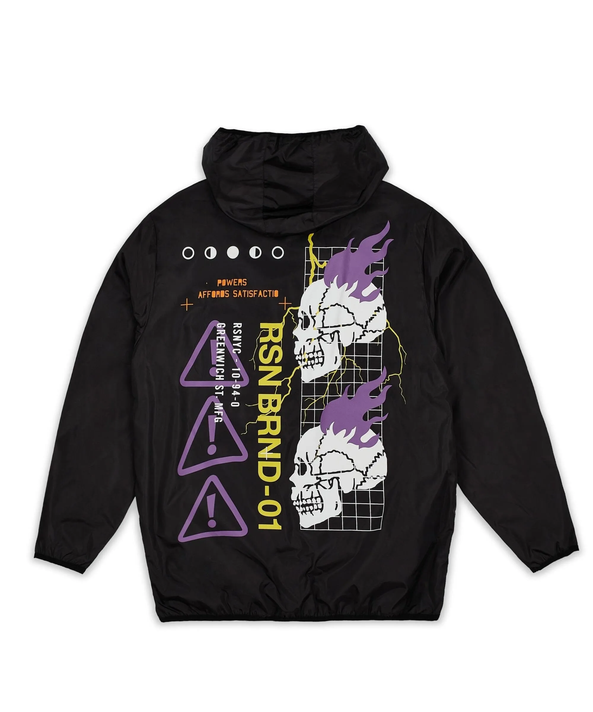 Reason World Skull Half-Zip Anorak - Black