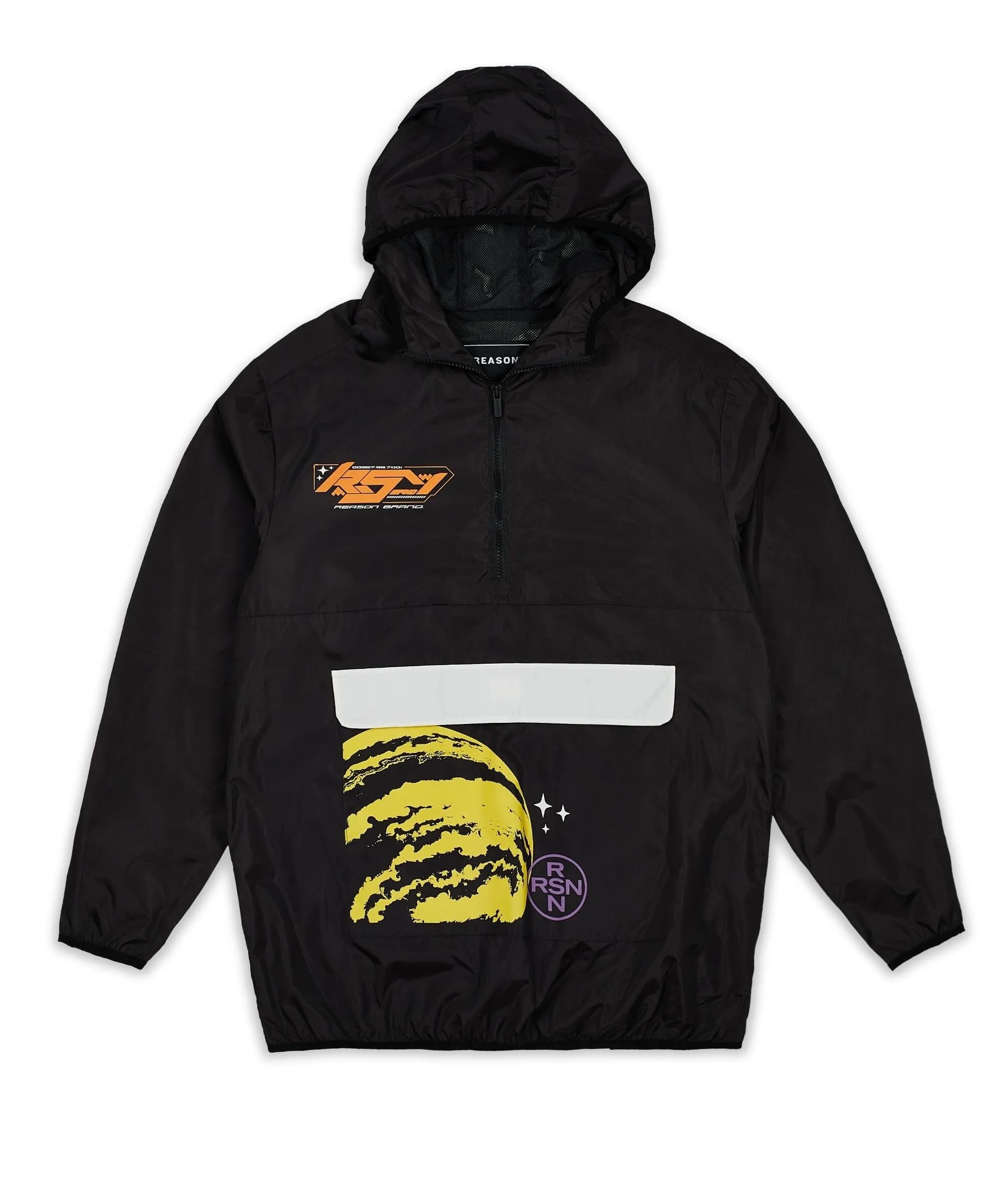 Reason World Skull Half-Zip Anorak - Black