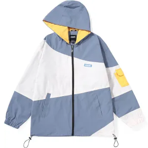 Safari Style Color Block Hooded Jacket