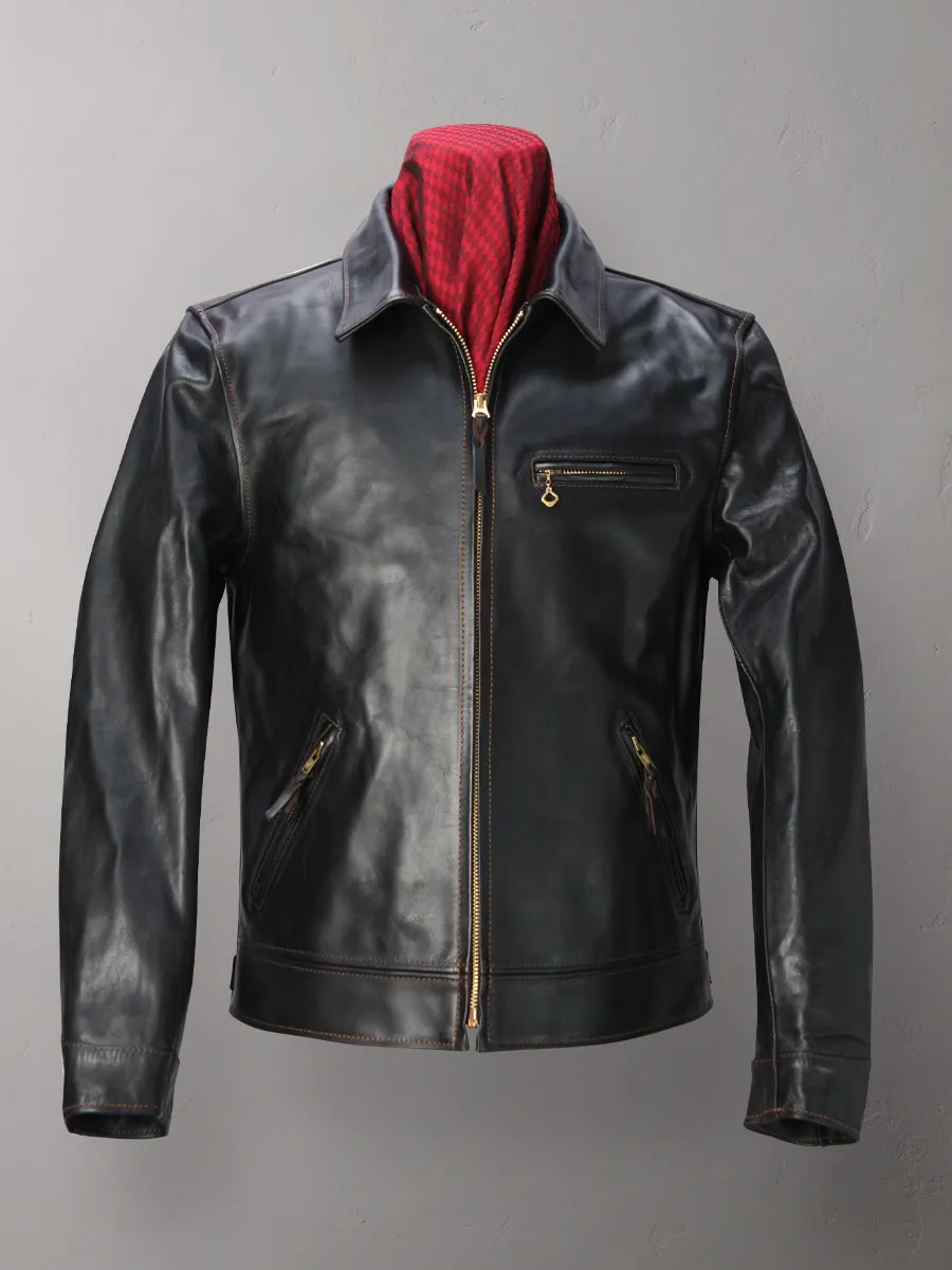 SINGLE RIDERS Shinki Hikaku Teacore Veg Tanned  Horsehide - Black FN-LJ-HS001