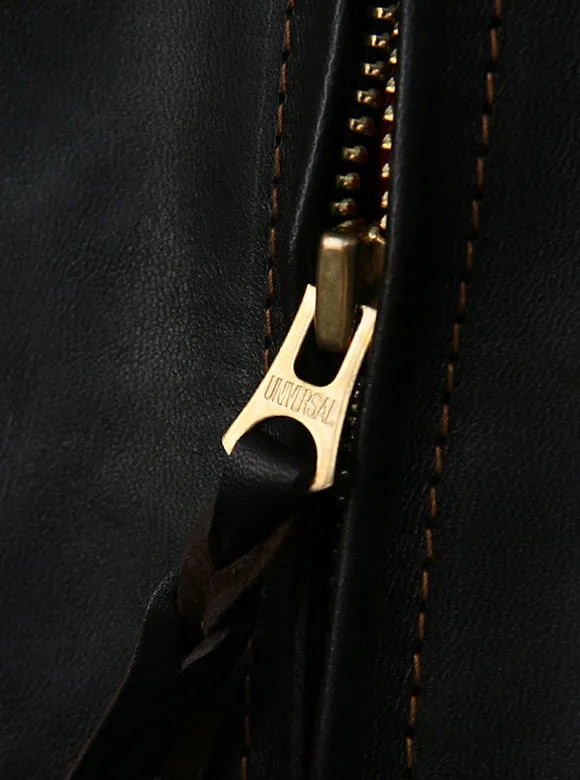 SINGLE RIDERS Shinki Hikaku Teacore Veg Tanned  Horsehide - Black FN-LJ-HS001