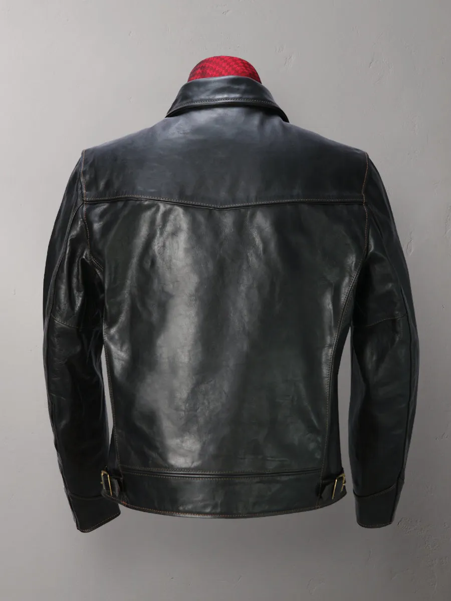 SINGLE RIDERS Shinki Hikaku Teacore Veg Tanned  Horsehide - Black FN-LJ-HS001