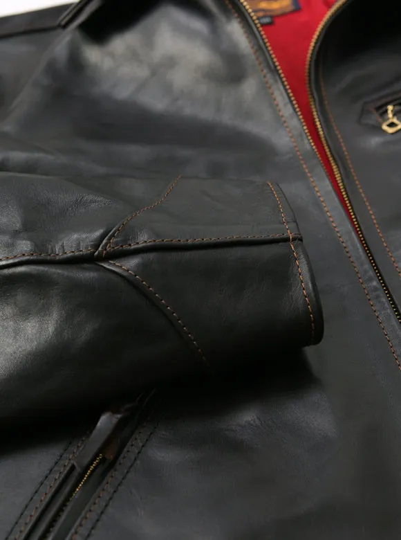 SINGLE RIDERS Shinki Hikaku Teacore Veg Tanned  Horsehide - Black FN-LJ-HS001