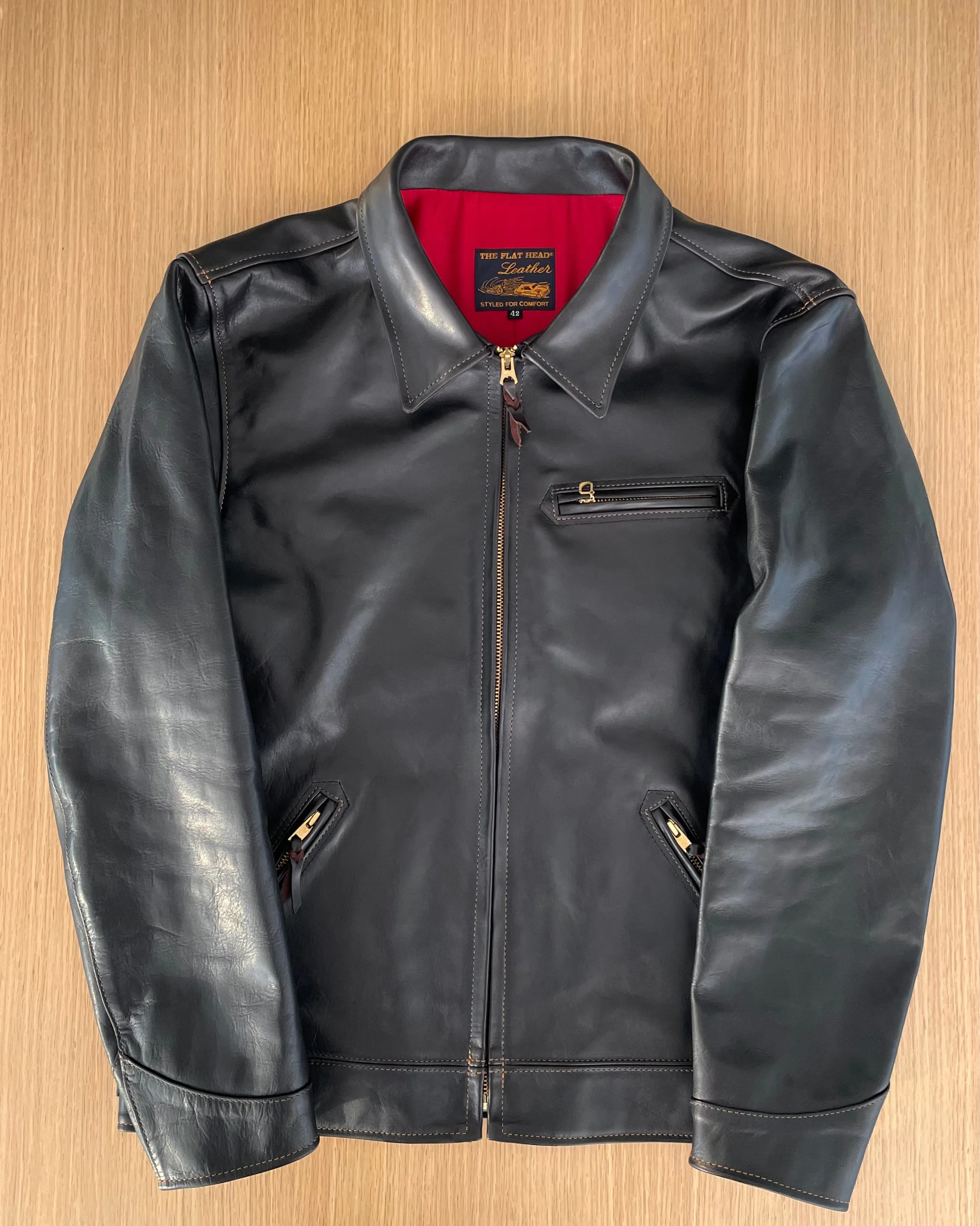 SINGLE RIDERS Shinki Hikaku Teacore Veg Tanned  Horsehide - Black FN-LJ-HS001