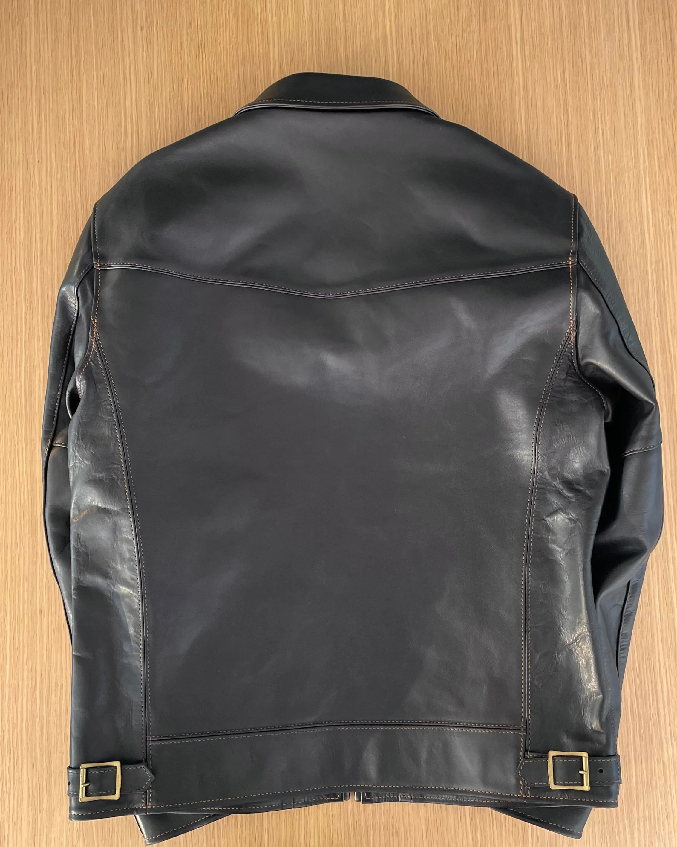 SINGLE RIDERS Shinki Hikaku Teacore Veg Tanned  Horsehide - Black FN-LJ-HS001