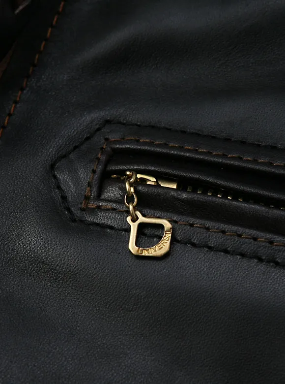 SINGLE RIDERS Shinki Hikaku Teacore Veg Tanned  Horsehide - Black FN-LJ-HS001