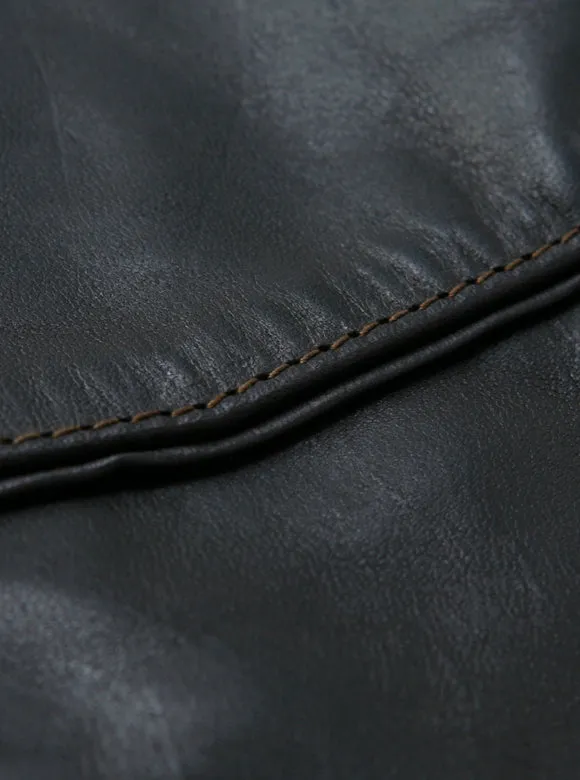 SINGLE RIDERS Shinki Hikaku Teacore Veg Tanned  Horsehide - Black FN-LJ-HS001